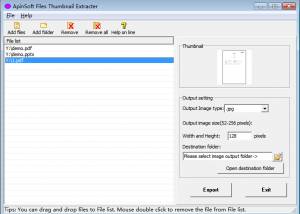 software - ApinSoft Files Thumbnail Extracter 2.15 screenshot