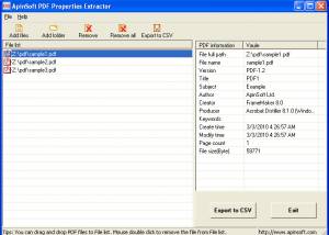 ApinSoft PDF Properties Extractor screenshot