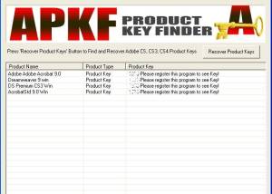 software - APKF Product Key Finder 2.7 screenshot