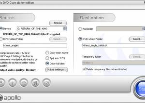 software - Apollo DVD Copy 4.6 screenshot