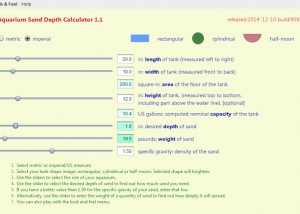 Aquarium Sand Depth Calculator screenshot