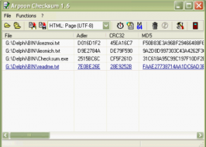 Arpoon Checksum screenshot