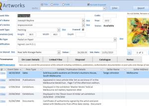 Artworks Database screenshot