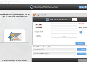 Aryson HostGator Backup Tool screenshot