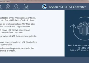 Aryson Lotus note to Outlook Converter screenshot