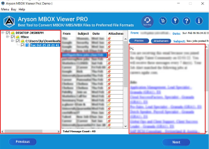 software - Aryson MBOX Viewer 22.9 screenshot