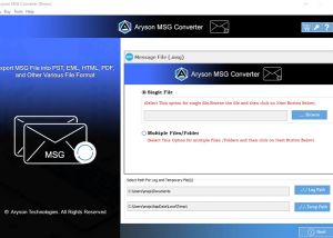 software - Aryson MSG File Converter 22.3 screenshot