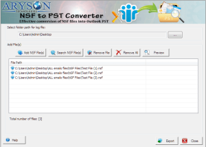 software - Aryson NSF to PST Converter 22.3 screenshot