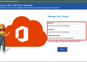 software - Aryson Office 365 Admin Manager 24.01 screenshot