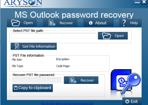 software - Aryson Outlook Password Recovery 21.9 screenshot