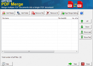 software - Aryson PDF Merge 17.0 screenshot