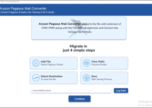 Aryson Pegasus Mail Converter Tool screenshot