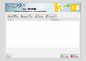 software - Aryson PST Merge 22.10 screenshot