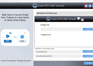 software - Aryson PST to NSF Converter 21.1 screenshot