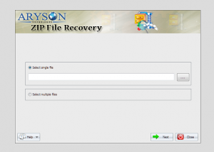 software - Aryson ZIP File Repair 17.0 screenshot