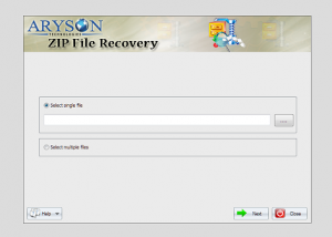 software - Aryson Zip Repair 17.0 screenshot