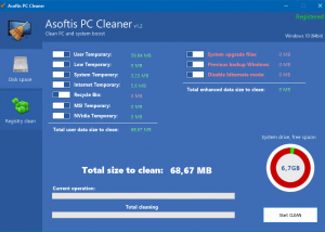 software - Asoftis PC Cleaner 1.2 screenshot