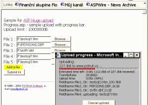 ASP pure file upload with progress screenshot