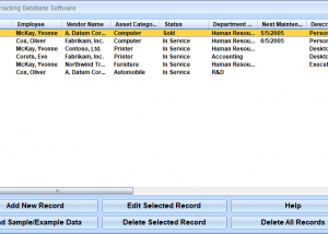 Asset Tracking Database Software screenshot