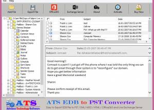 ATS EDB to PST Converter screenshot