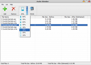 software - Audio Shrinker 1.20 screenshot