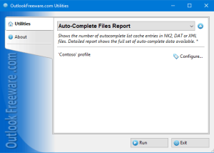 software - Auto-Complete Files Report for Outlook 4.20 screenshot