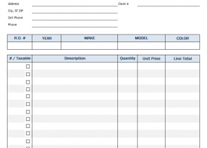 Auto Repair Invoice Template screenshot