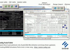 software - AutoCAD Excel - { Cadig AutoTable} 3.7 screenshot