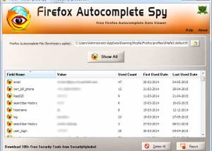 software - Autocomplete Spy for Firefox 2.0 screenshot