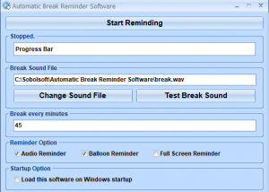 Automatic Break Reminder Software screenshot