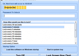 Automatically Lock Computer Software screenshot