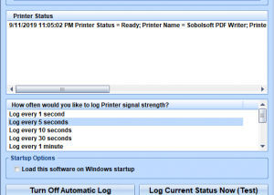 Automatically Log Printer Status Software screenshot