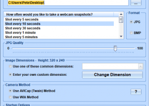 Automatically Take Webcam Pictures Software screenshot