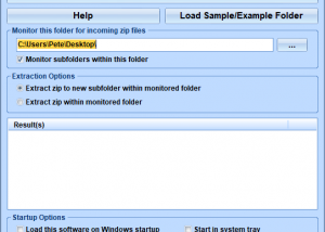 Automatically Unzip Files Software screenshot