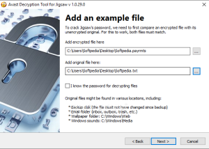 software - Avast Decryption Tool for Jigsaw 1.0.0.750 screenshot