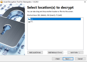 software - Avast Decryption Tool for Stampado 1.0.0.737 screenshot