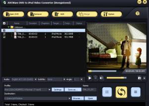 software - AVCWare DVD to iPod Video Converter 6.0.9.0928 screenshot