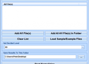 AVI Normalize Sound Volume Software screenshot