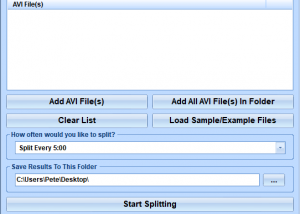 AVI Splitter Software screenshot