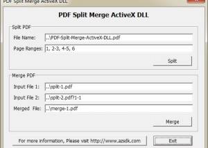 AzSDK PDF Split Merge ActiveX DLL screenshot