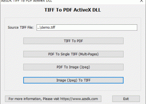 AzSDK TIFF To PDF ActiveX DLL screenshot