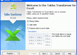 <b>Tables Transformer</b> for Excel screenshot