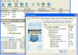 Backup Platinum screenshot