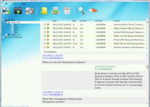 Backuptrans Android SMS Transfer screenshot