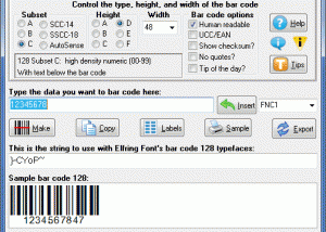 software - Bar Code 128 7.3 screenshot
