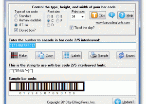 Bar Code 2 of 5 Interleaved screenshot