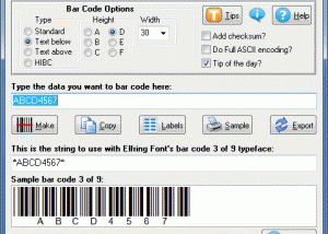 software - Bar Code 3 of 9 6.0 screenshot