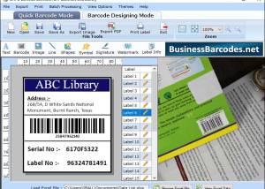 Barcodes for Library screenshot