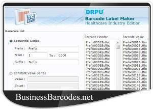 Barcodes Generator for Medical Equipment screenshot