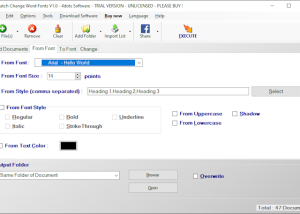 software - Batch Change Word Fonts 1.0 screenshot